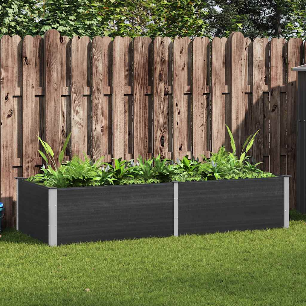 Canteiro elevado de jardim 250x100x54 cm WPC cinzento