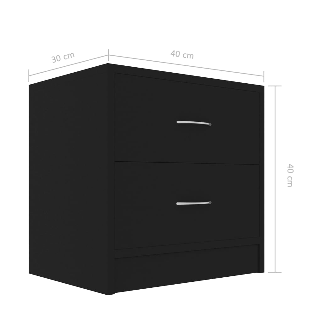 Mesa de cabeceira 40x30x40 cm derivados de madeira preto