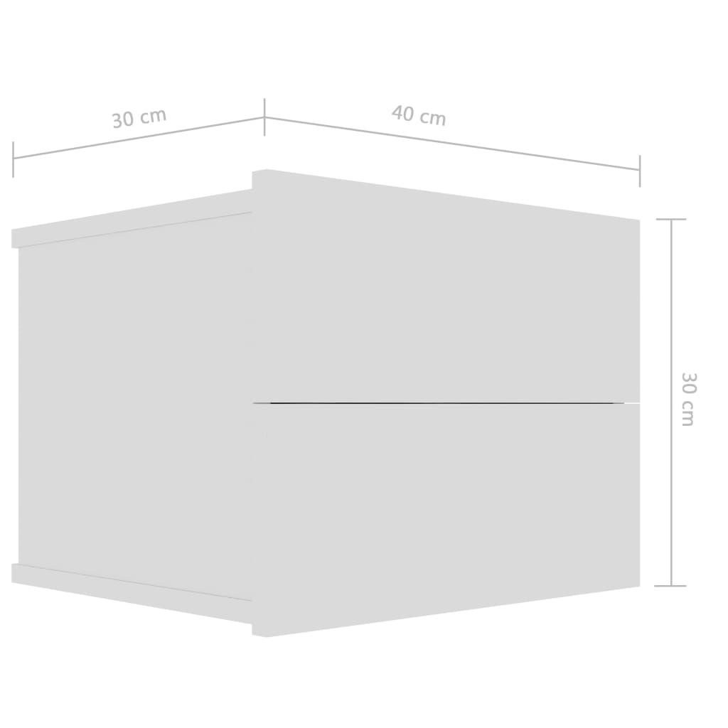 Mesas de cabeceira 2 pcs 40x30x30 cm derivados madeira branco