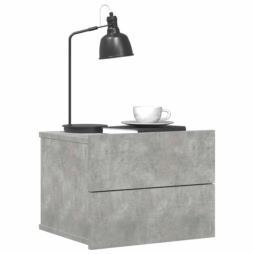 Mesa de cabeceira 40x30x30 cm derivados madeira cinza cimento