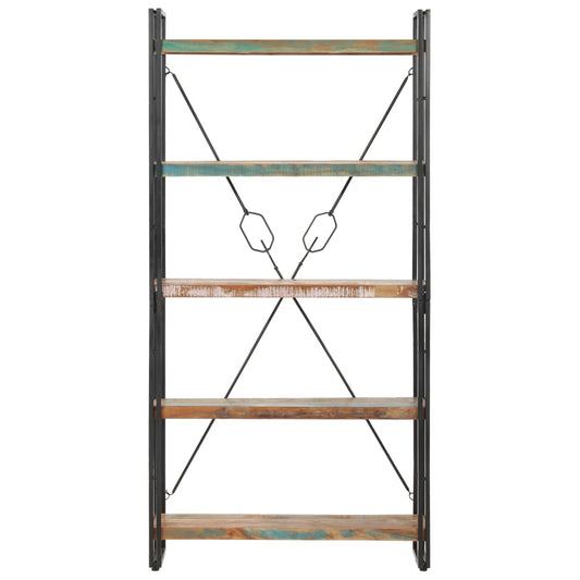 Estante com 5 prateleiras 90x30x180cm madeira recuperada maciça