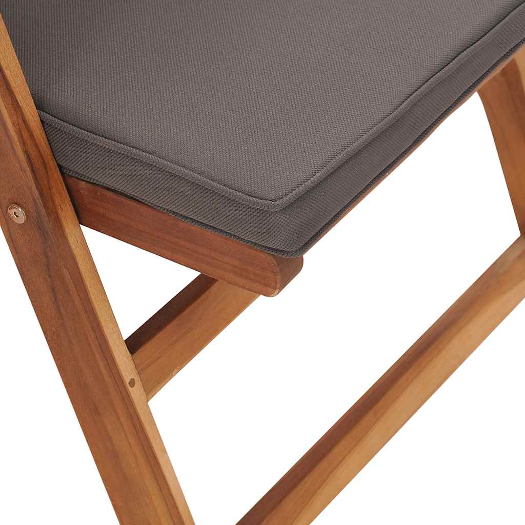 Cadeiras jardim reclináveis + almofadões 2pcs teca maciça cinza