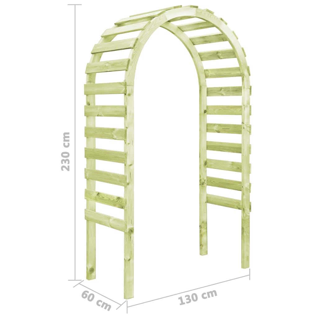 Pérgola de jardim 130x60x230 cm madeira de pinho impregnada