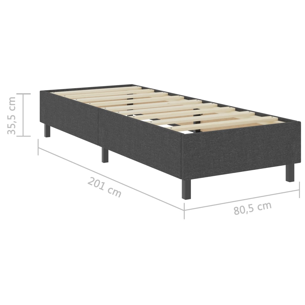 Estrutura de cama boxspring 80x200 cm tecido cinzento