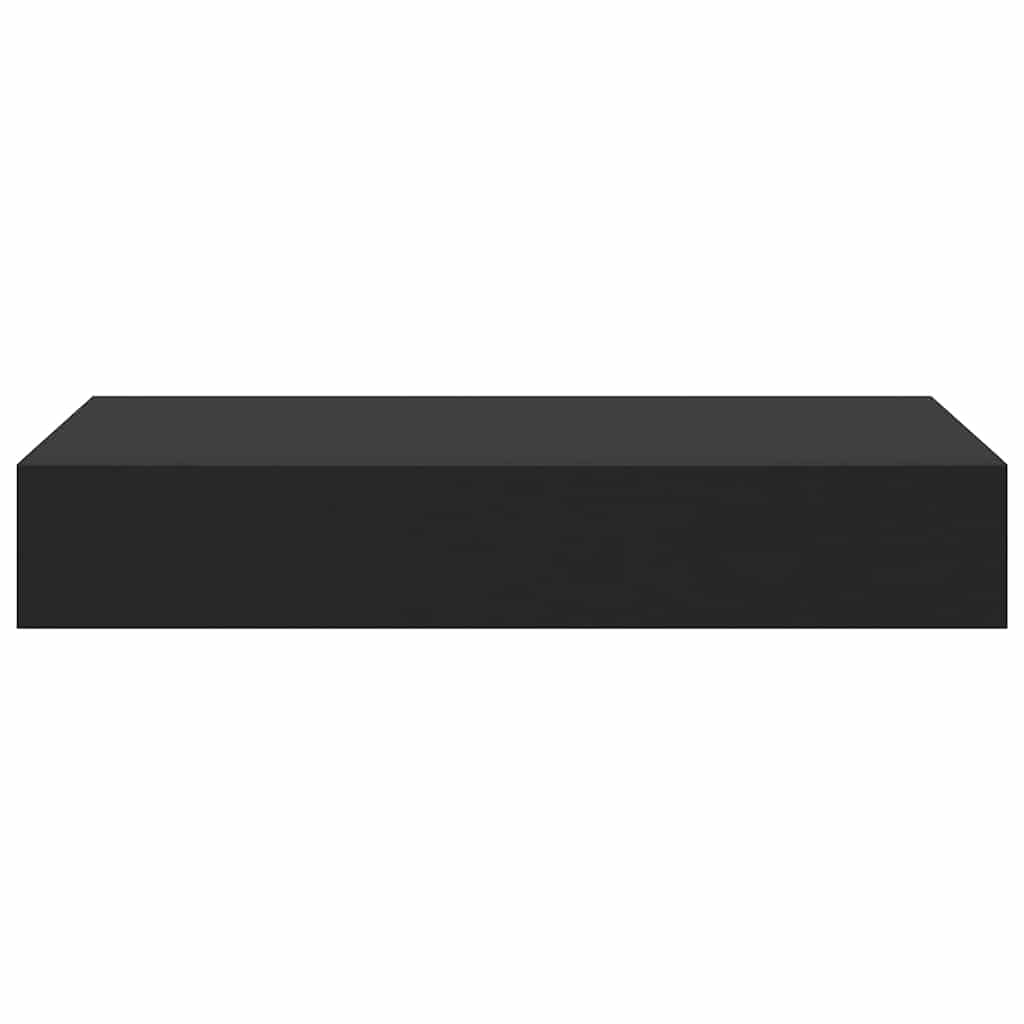 Prateleira de parede suspensa com gaveta 48x25x8 cm preto
