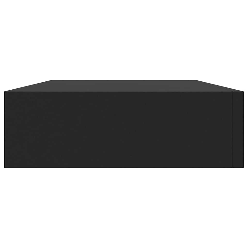 Prateleira de parede suspensa com gaveta 48x25x8 cm preto