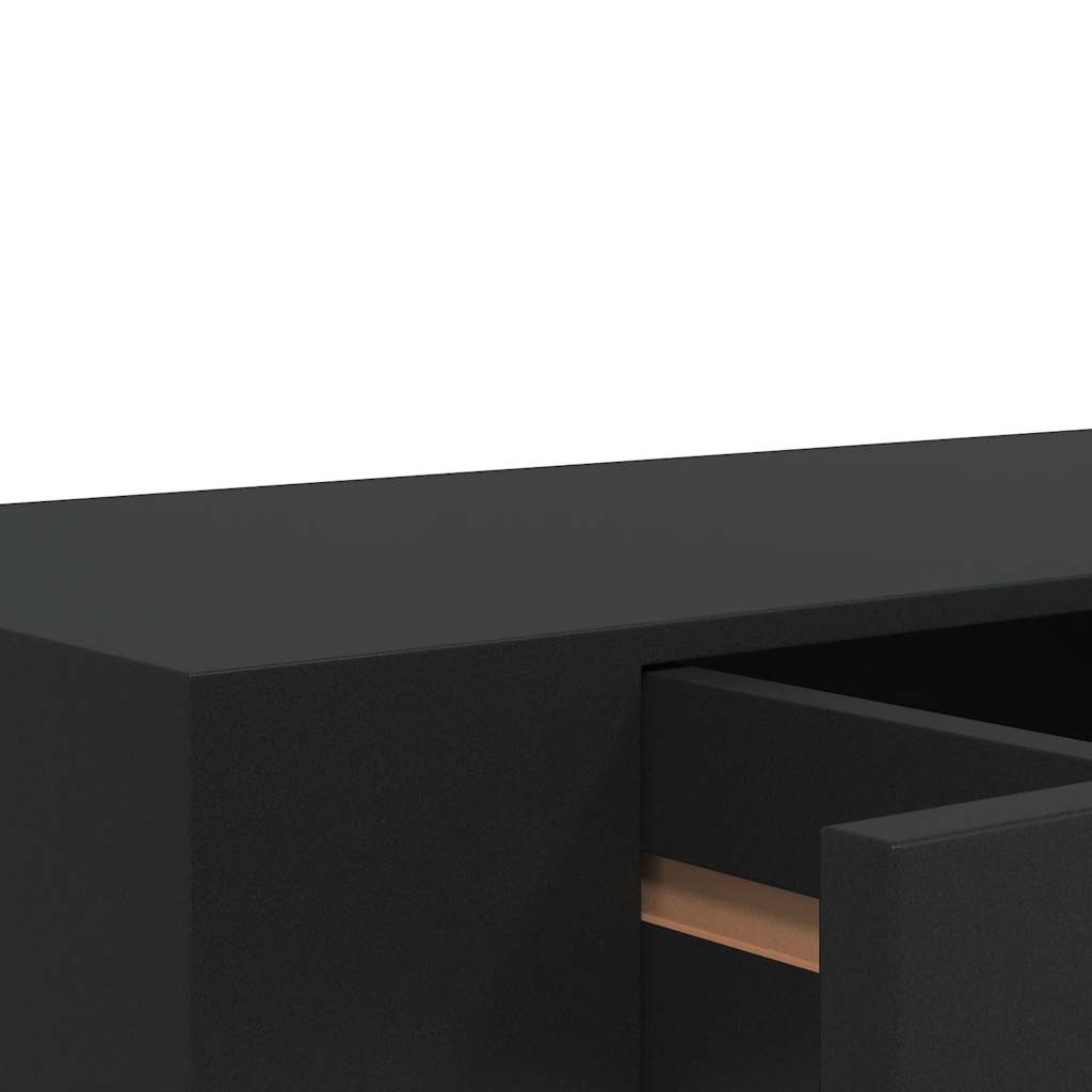 Prateleira de parede suspensa com gaveta 48x25x8 cm preto