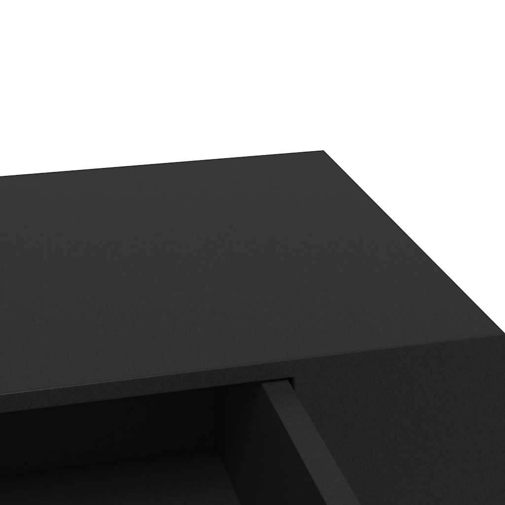Prateleira de parede suspensa com gaveta 48x25x8 cm preto