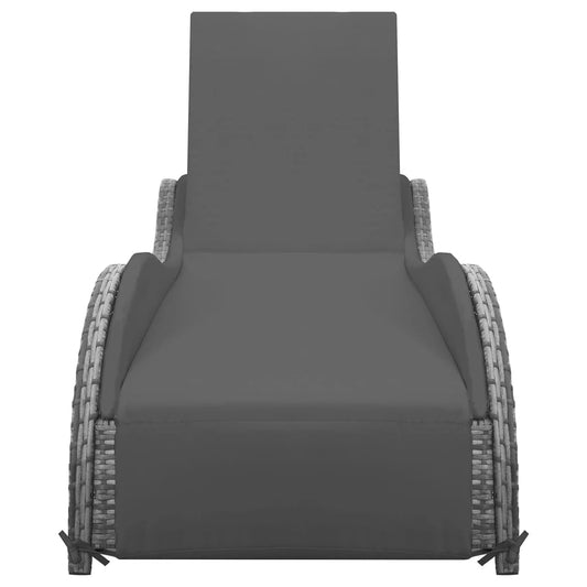 Espreguiçadeira com almofadão vime PE antracite