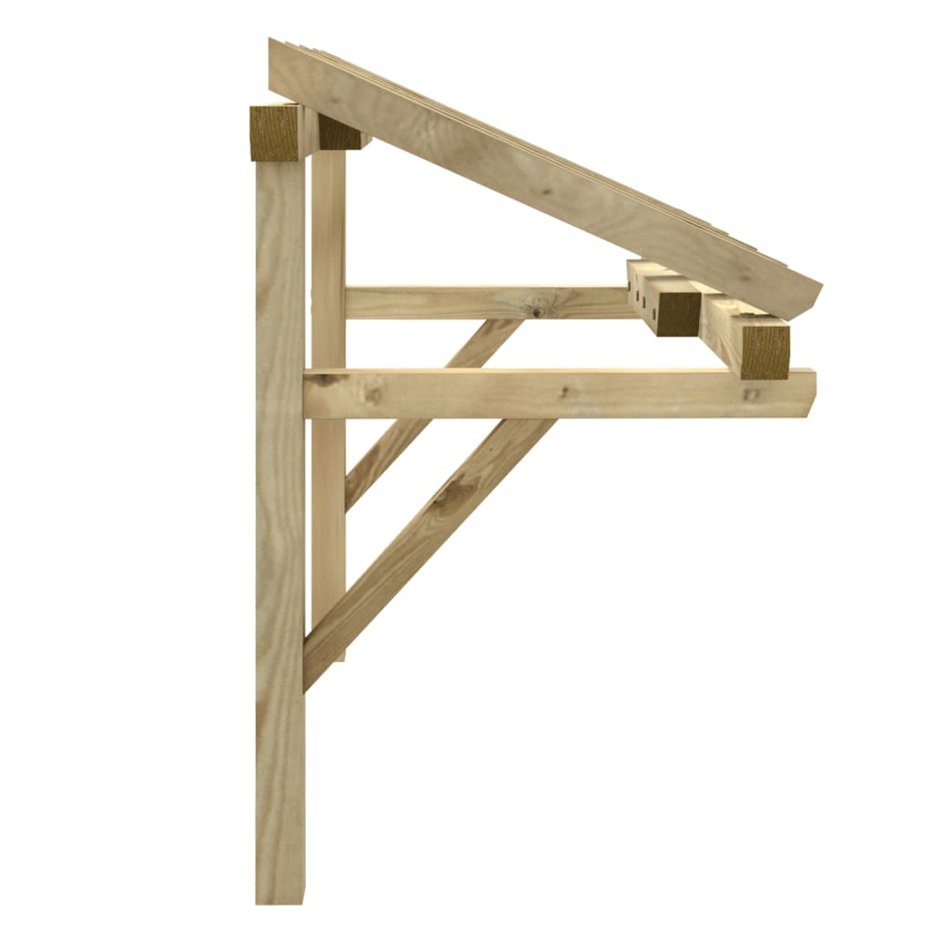 Toldo para porta 200x100x100 cm madeira de pinho maciça