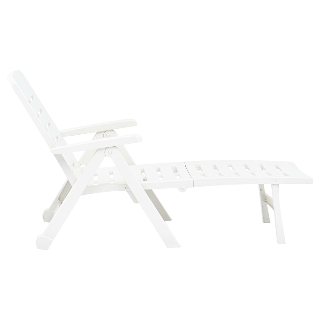 Espreguiçadeira dobrável plástico branco