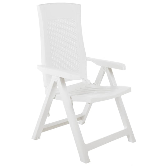Cadeiras de jardim reclináveis 2 pcs plástico branco