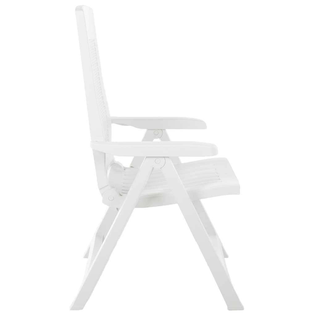 Cadeiras de jardim reclináveis 2 pcs plástico branco