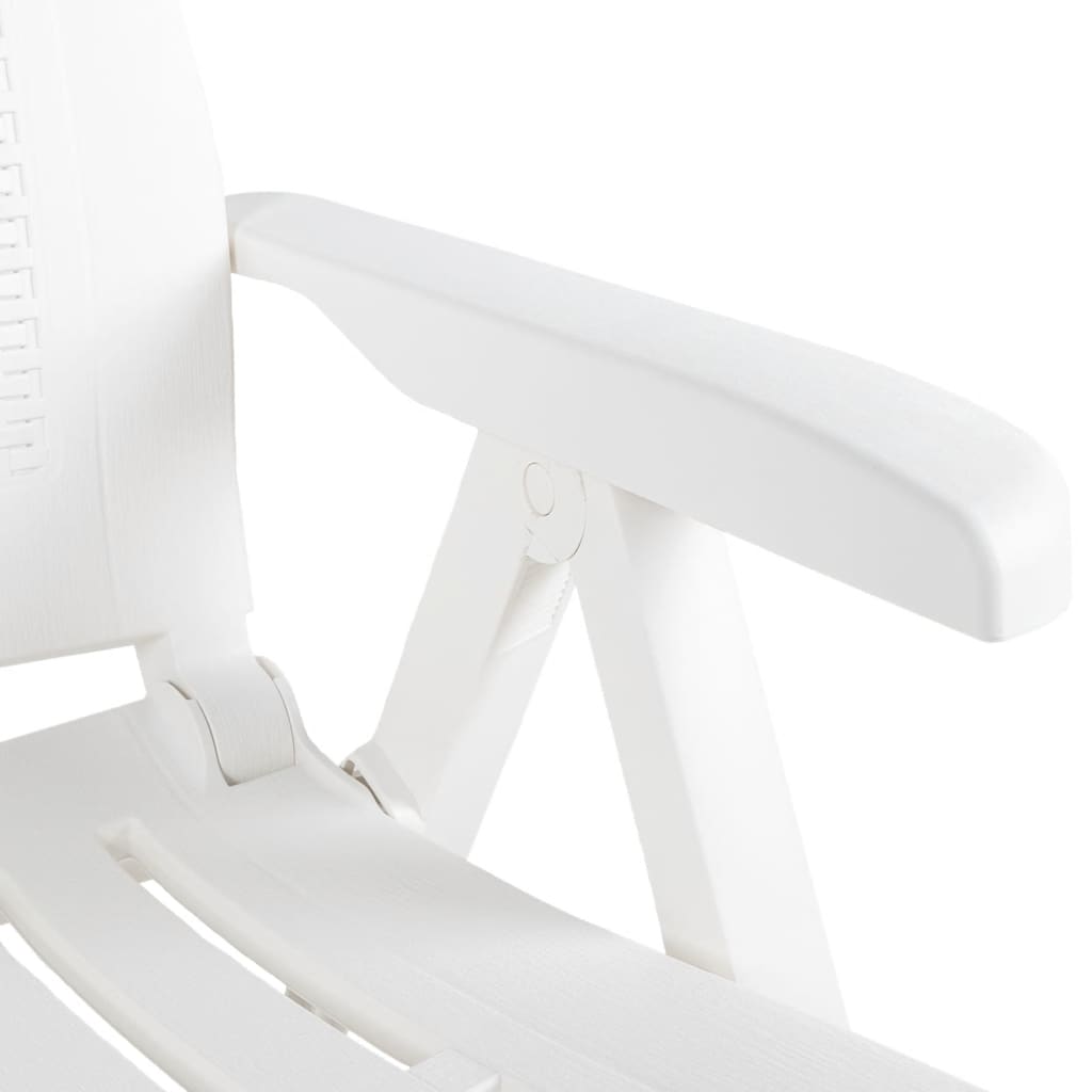 Cadeiras de jardim reclináveis 2 pcs plástico branco