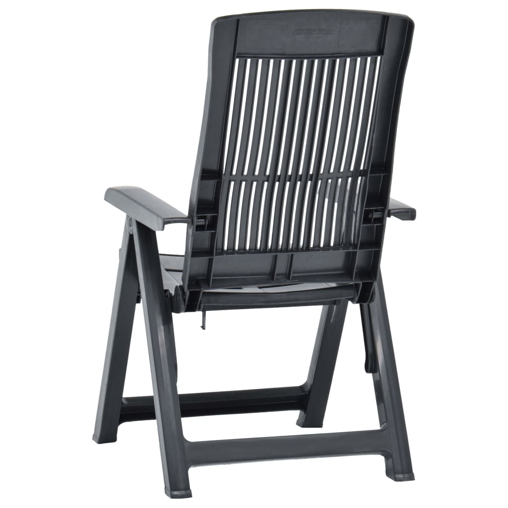 Cadeiras de jardim reclináveis 2 pcs plástico antracite