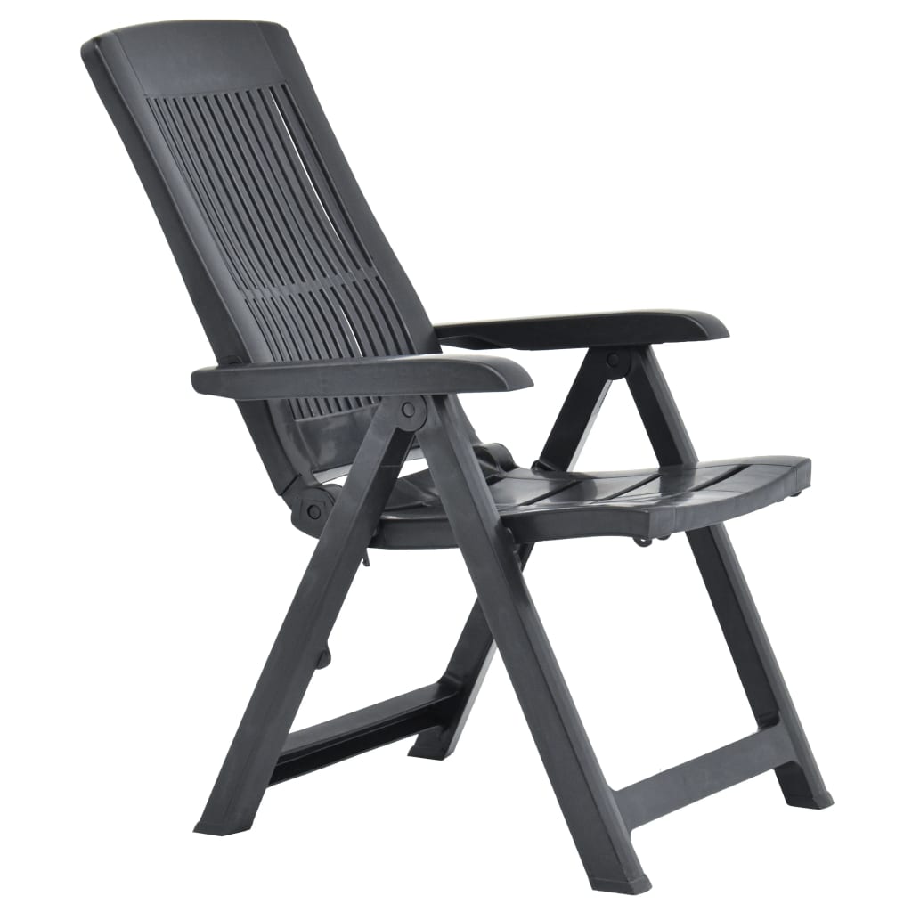 Cadeiras de jardim reclináveis 2 pcs plástico antracite