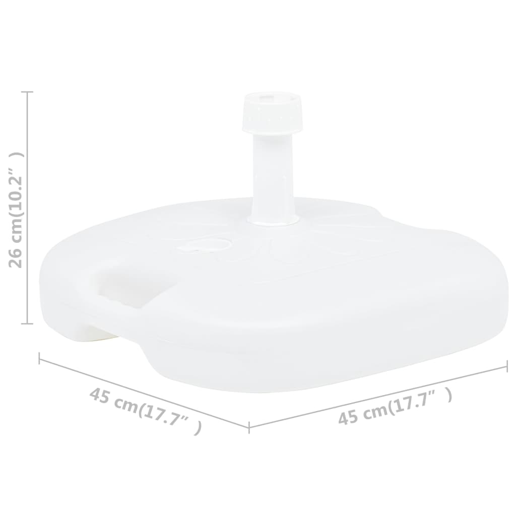 Base de guarda-sol enchimento c/ areia/água 16L plástico branco