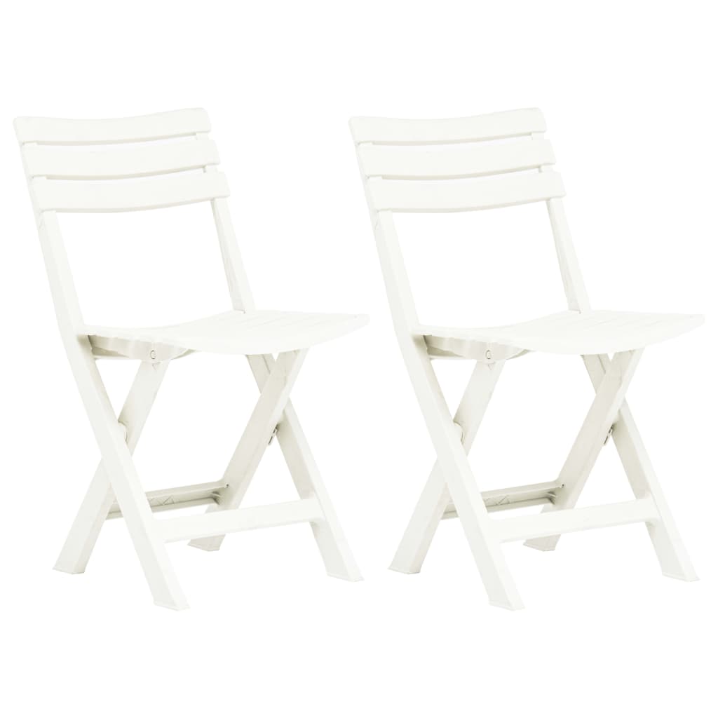 Cadeiras de jardim dobráveis 2 pcs plástico branco