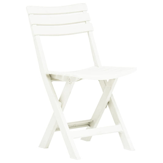 Cadeiras de jardim dobráveis 2 pcs plástico branco