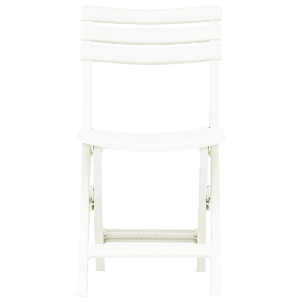 Cadeiras de jardim dobráveis 2 pcs plástico branco
