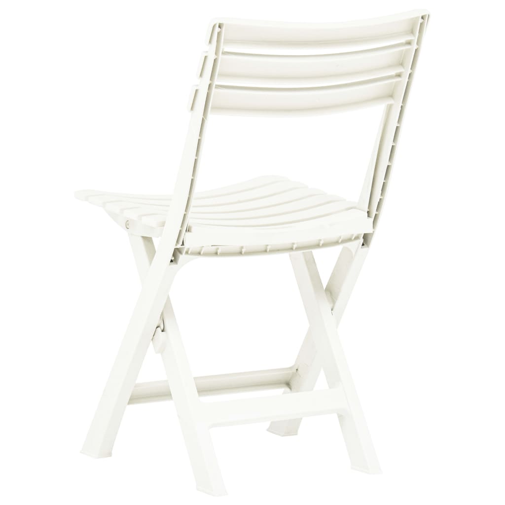 Cadeiras de jardim dobráveis 2 pcs plástico branco