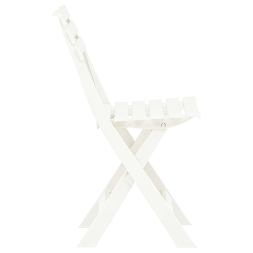 Cadeiras de jardim dobráveis 2 pcs plástico branco