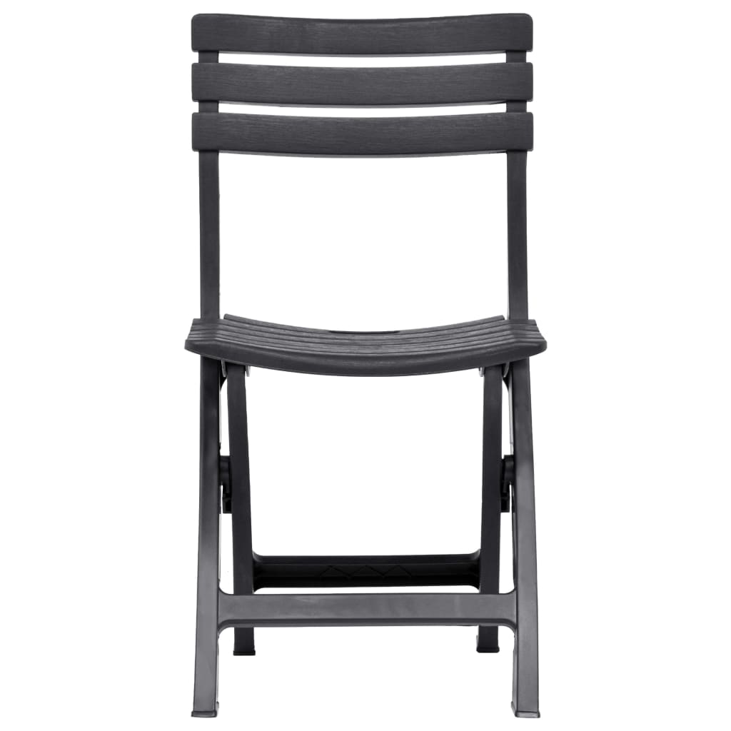 Cadeiras de jardim dobráveis 2 pcs plástico antracite