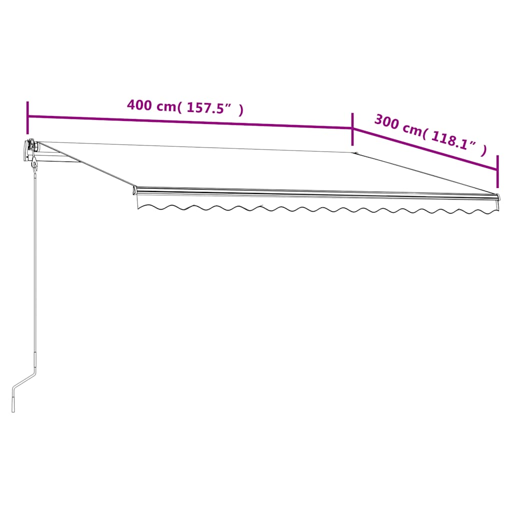 Toldo retrátil automático 400x300 cm laranja e castanho