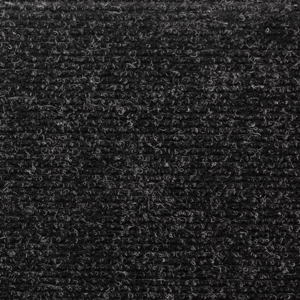 Tapetes de escada autoadesivos 15 peças 65x21x4 cm pretos com borda retangular