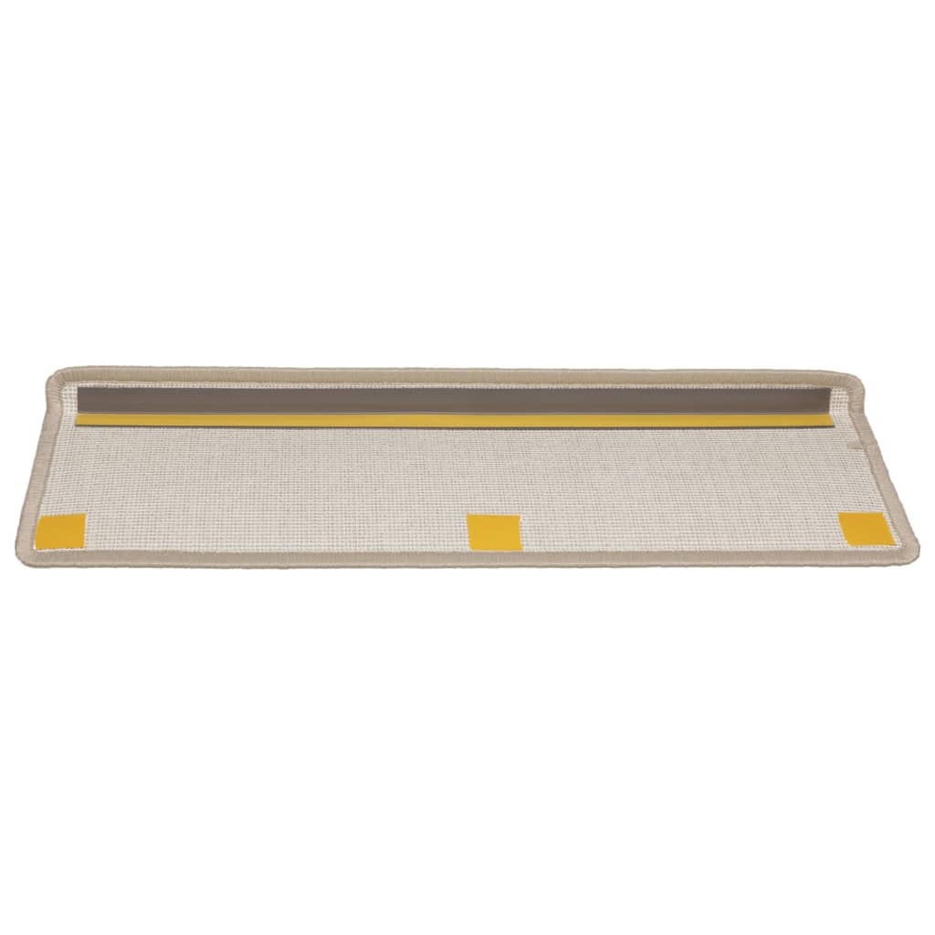 Tapetes de escada 15 peças 65x21x4 cm cinza-claro com borda retangular