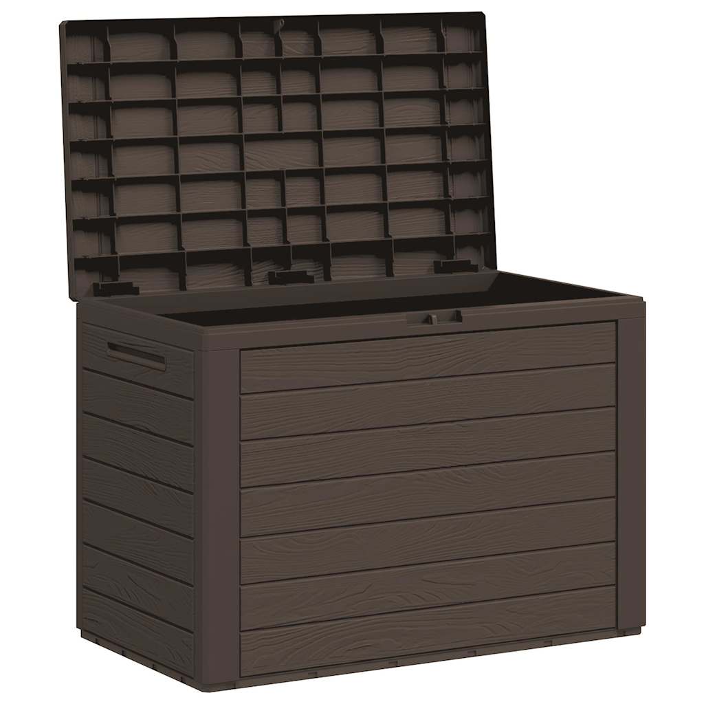 Caixa de arrumação de jardim 78x44x55 cm castanho