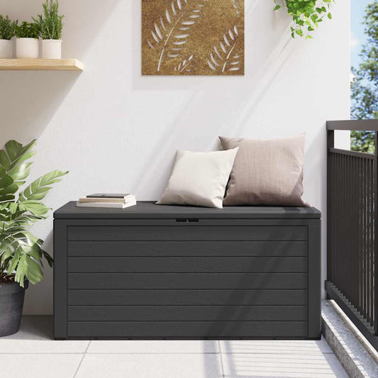 Caixa de arrumação para jardim 116x44x55 cm antracite