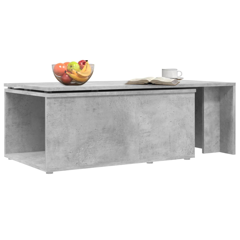 Mesa de centro 150x50x35 cm contraplacado cinzento cimento