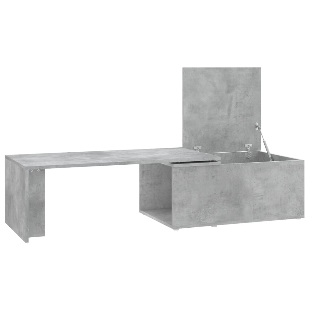 Mesa de centro 150x50x35 cm contraplacado cinzento cimento