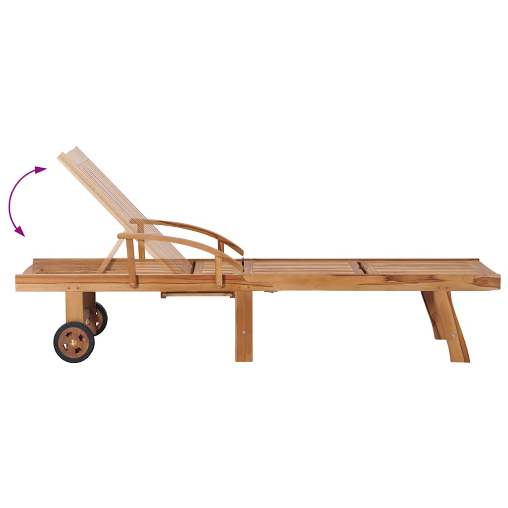 Espreguiçadeiras com mesa 2 pcs madeira de teca maciça