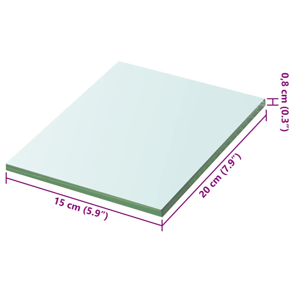 Prateleiras 2 pcs 20x15 cm vidro transparente