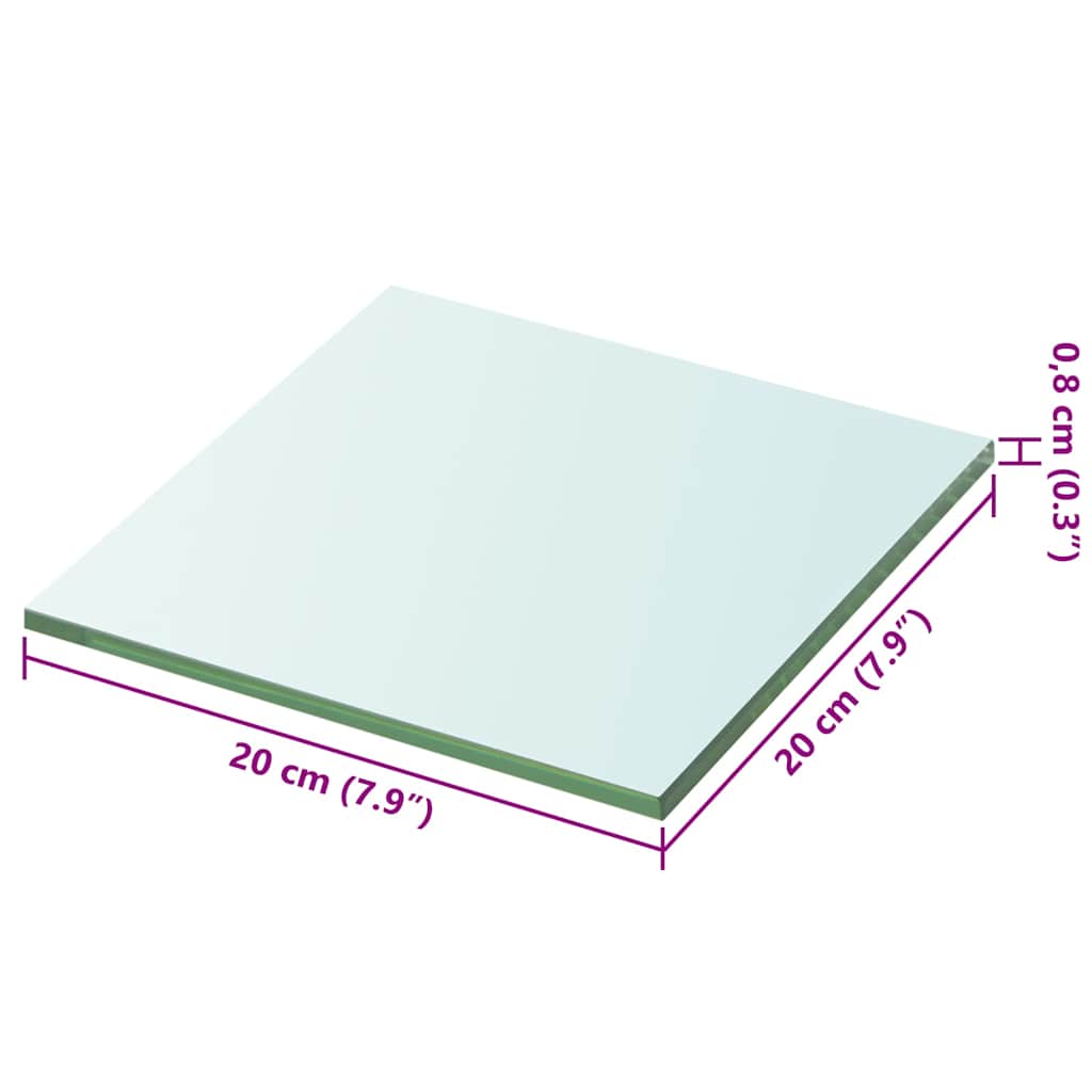 Prateleiras 2 pcs 20x20 cm vidro transparente
