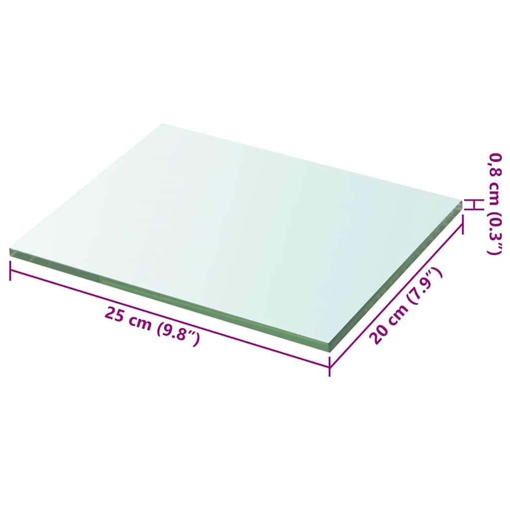 Prateleiras 2 pcs 20x25 cm vidro transparente
