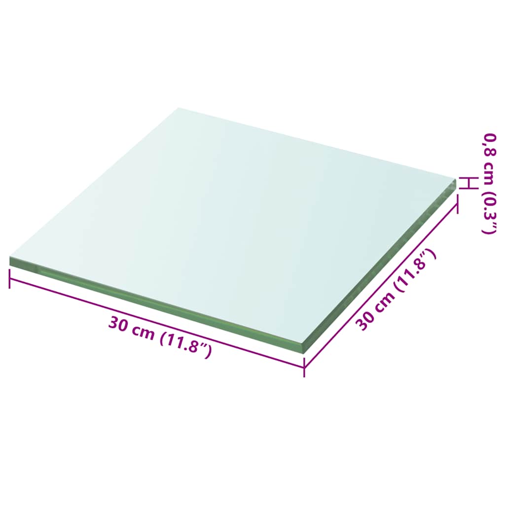 Prateleiras 2 pcs 30x30 cm vidro transparente