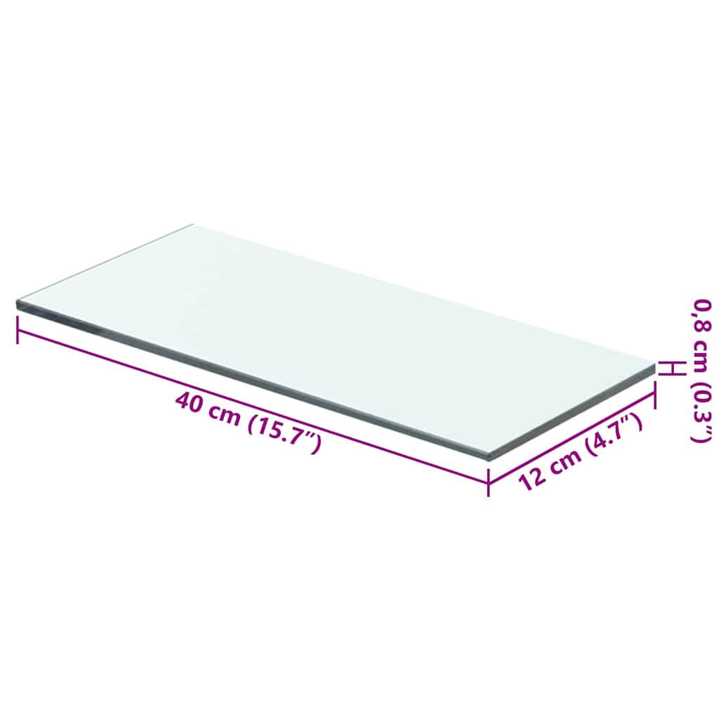 Prateleiras 2 pcs 40x12 cm vidro transparente