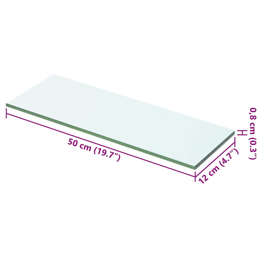 Prateleiras 2 pcs 50x12 cm vidro transparente