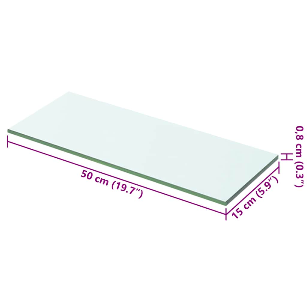 Prateleiras 2 pcs 50x15 cm vidro transparente