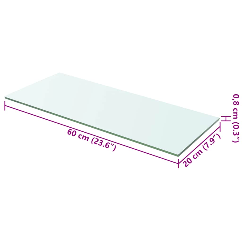 Prateleiras 2 pcs 60x20 cm vidro transparente