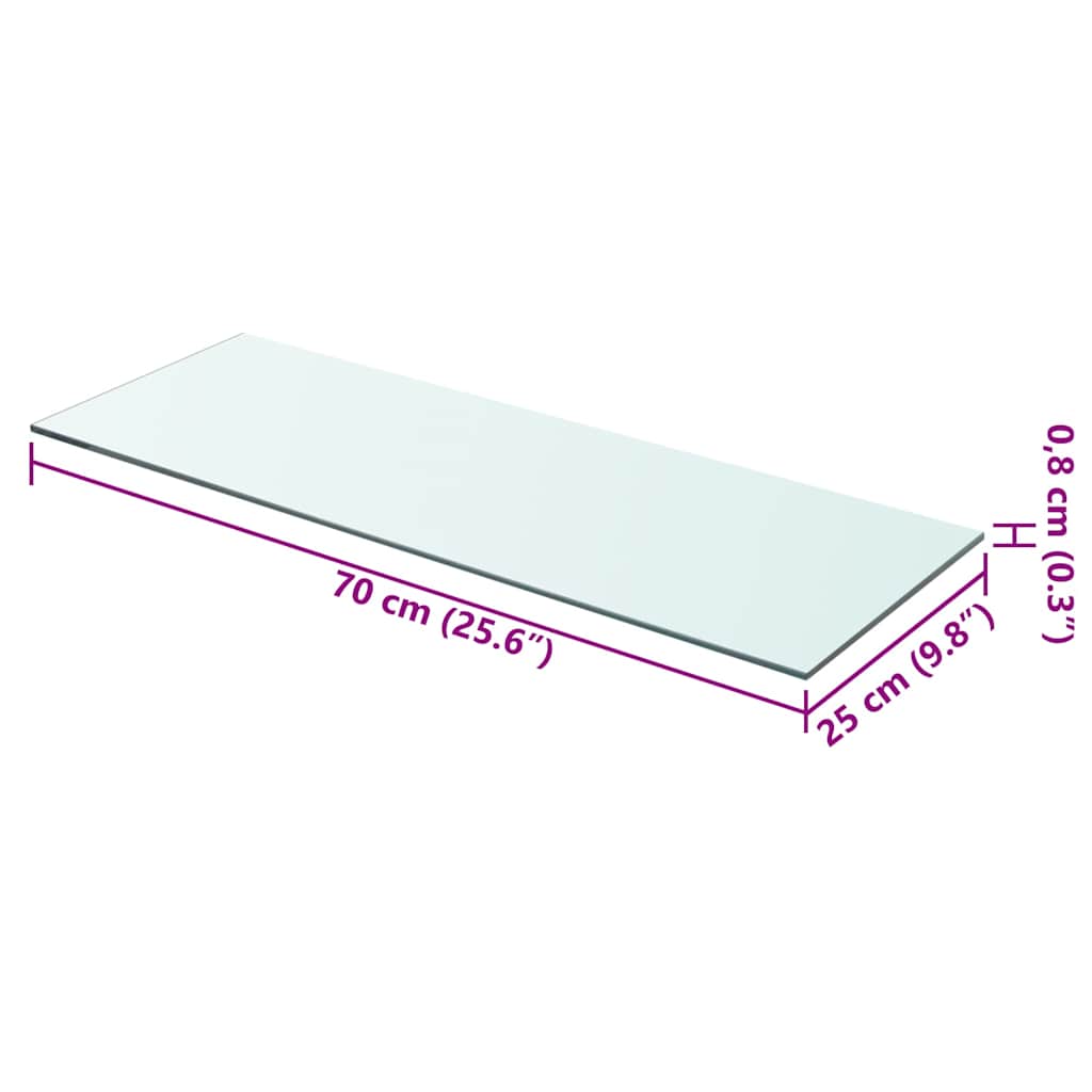 Prateleiras 2 pcs 70x25 cm vidro transparente