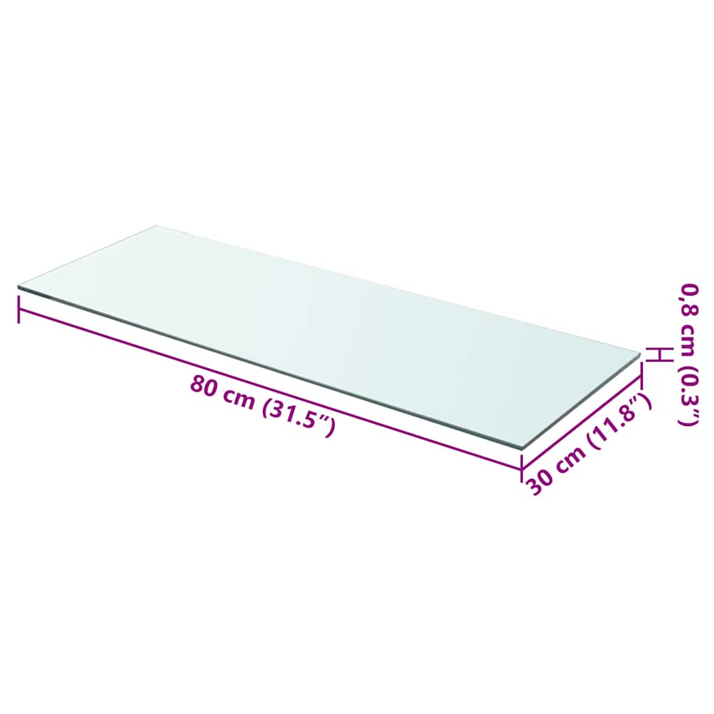Prateleiras 2 pcs 80x30 cm vidro transparente