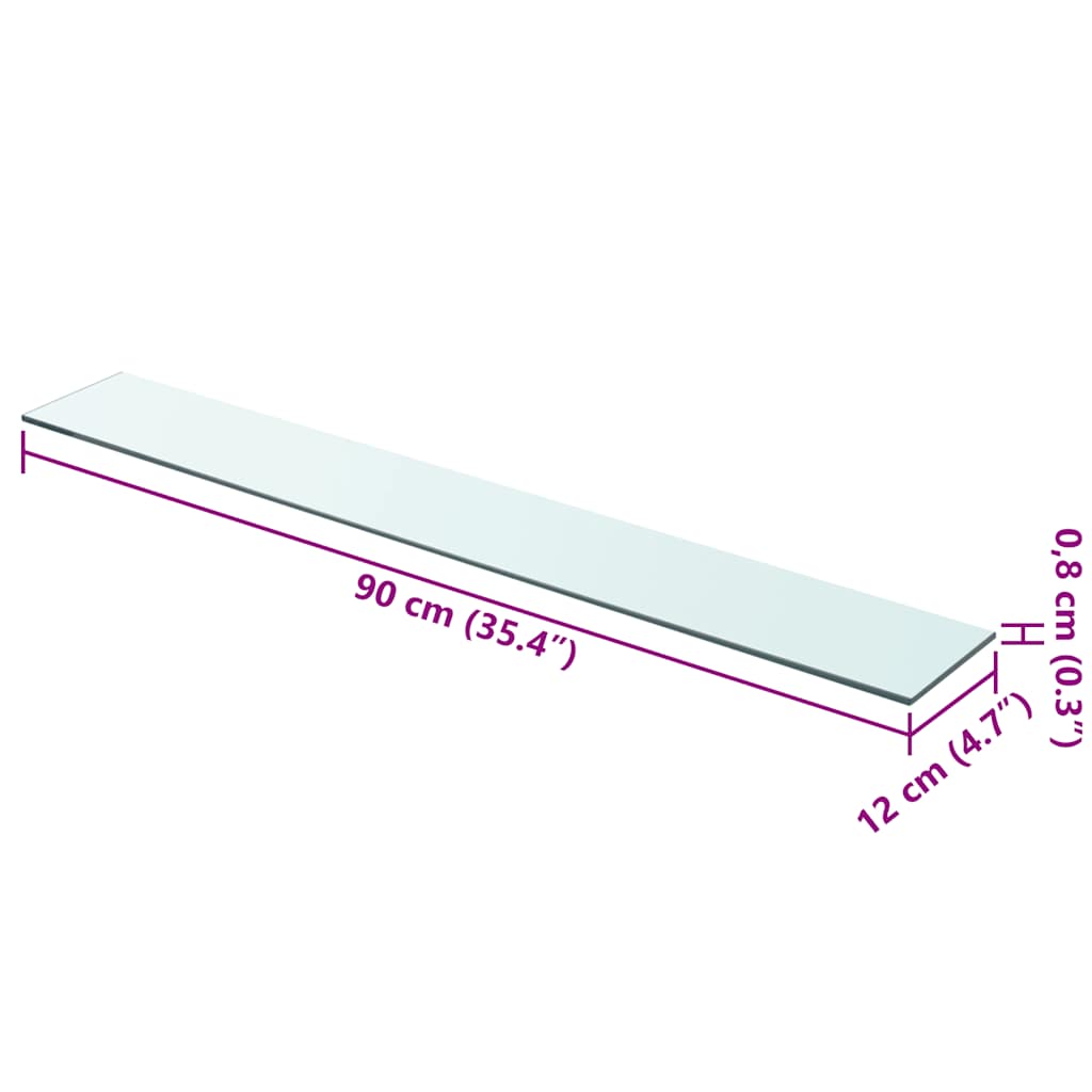 Prateleiras 2 pcs 90x12 cm vidro transparente