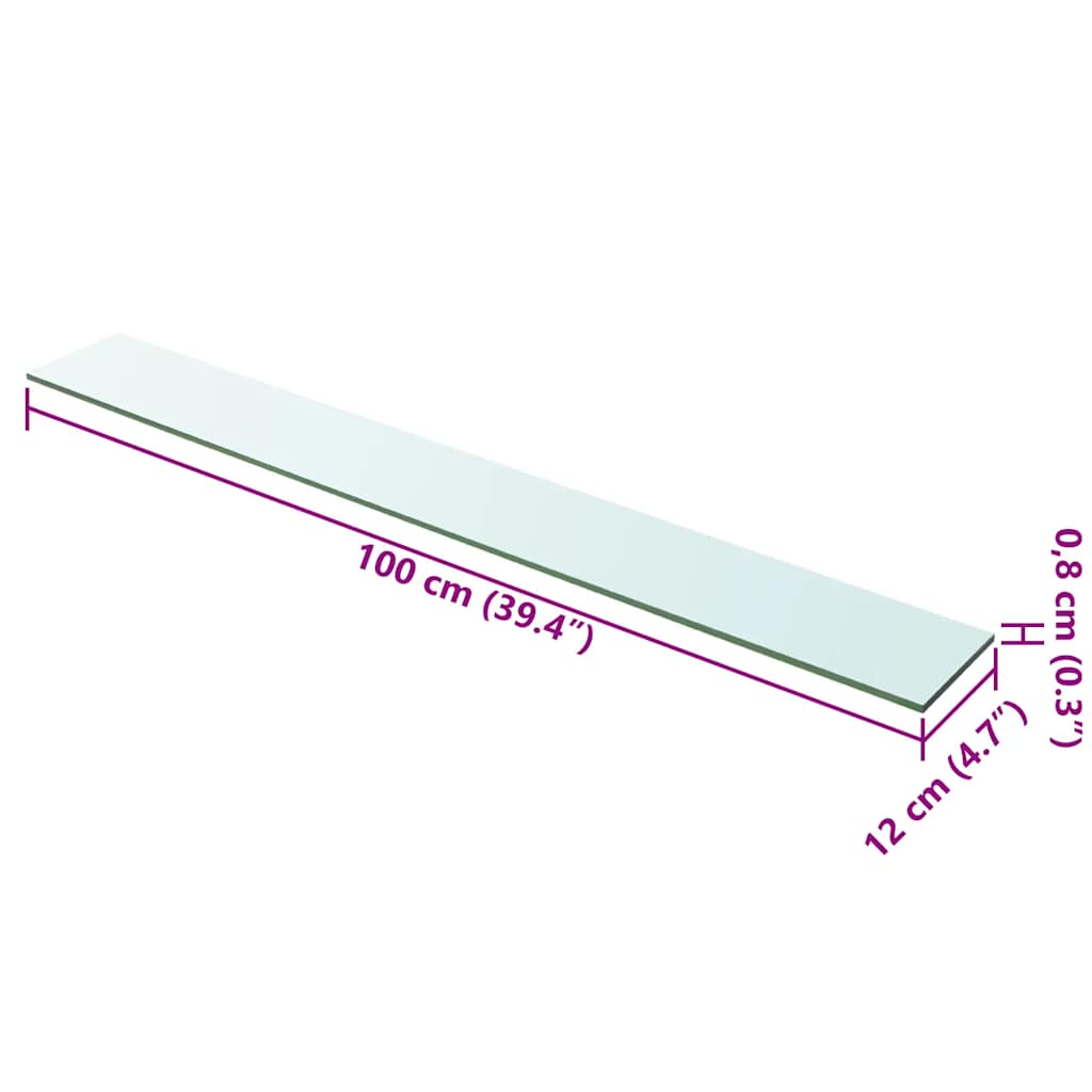 Prateleiras 2 pcs 100x12 cm vidro transparente