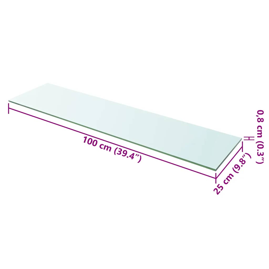 Prateleiras 2 pcs 100x25 cm vidro transparente
