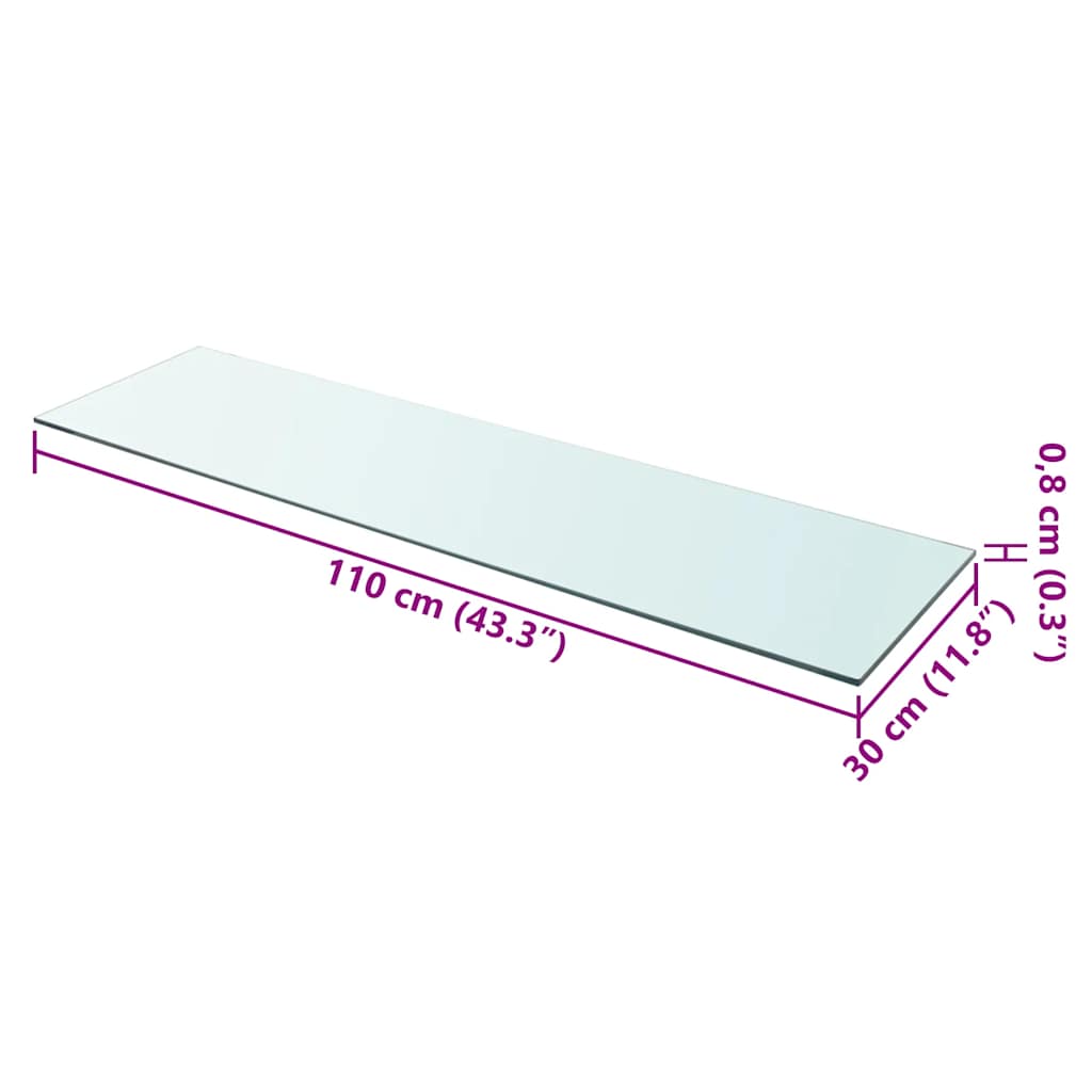 Prateleiras 2 pcs 110x30 cm vidro transparente