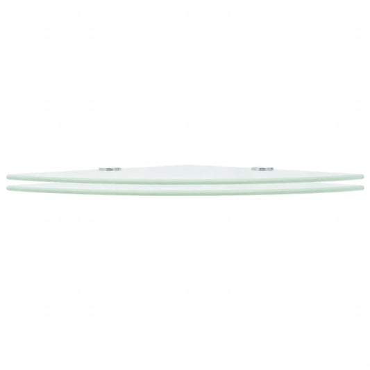 Prateleiras canto 2 pcs suportes cromados 35x35cm vidro branco